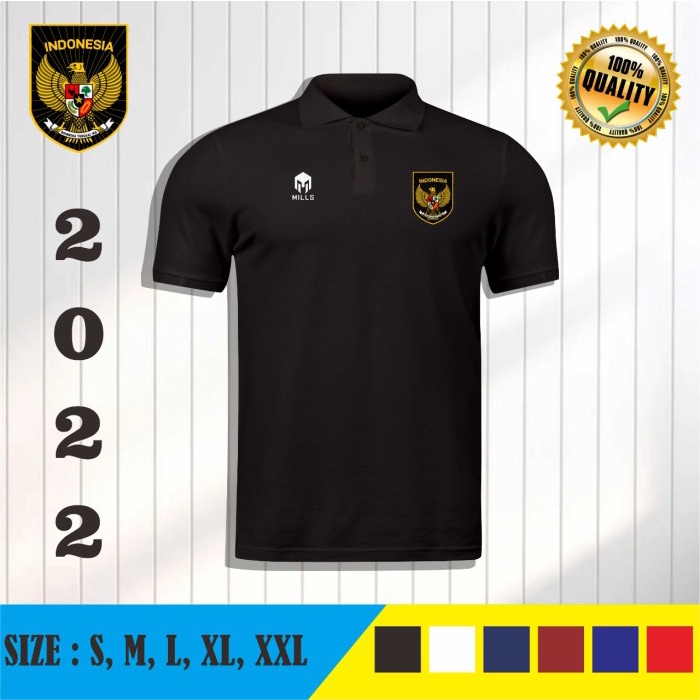 Ready Stock Kaos Baju Polo Pria Wanita Shirt Kerah Jersey Bola Indonesia 2022