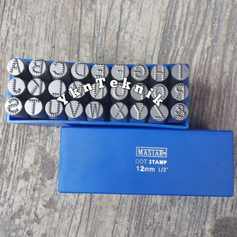 

Alat ketok huruf 12 mm letter A-Z stamp punch Mastar Model bintik