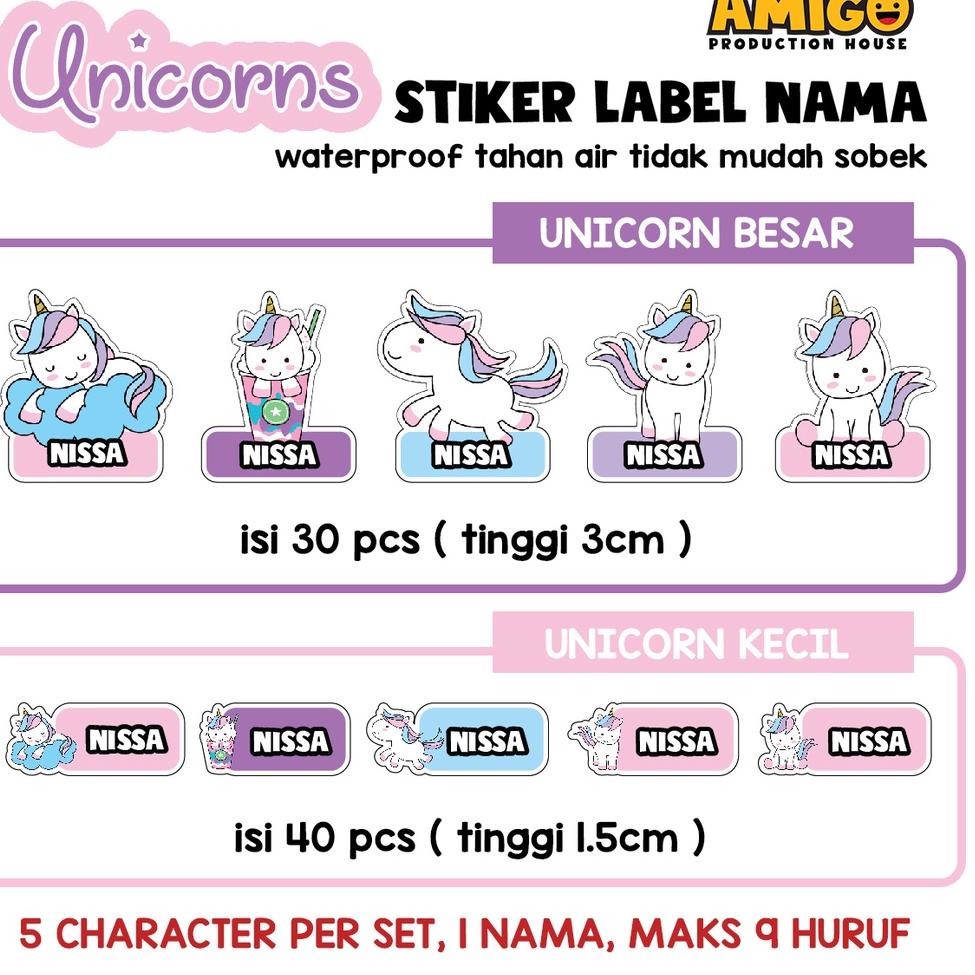 

[Z-4-I ㊛] label nama anak Stiker gambar bt21 avengers princess minion my little pony princess harry potter kakao friend custom-super keren