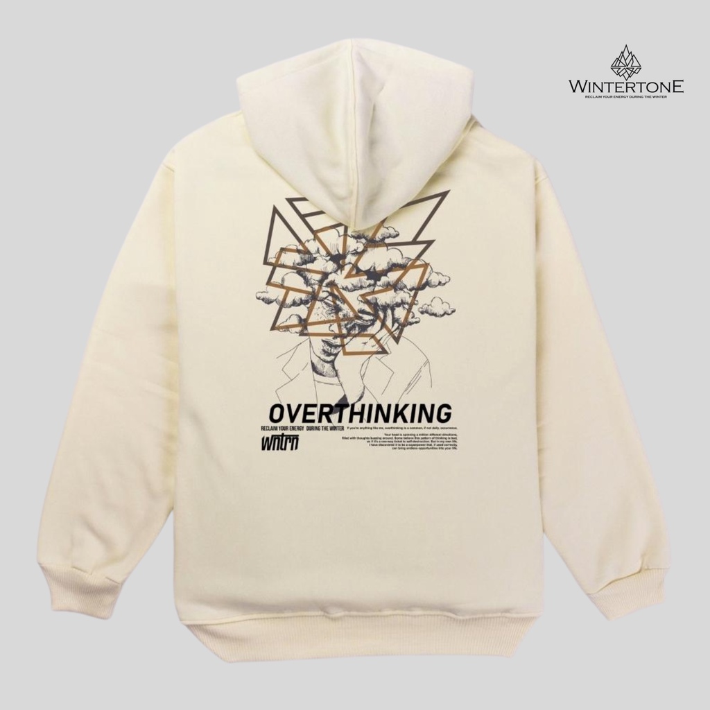 Sweater Pria Hoodie Distro Pullover Cream WINTERTONE Lokal Brand WNTRN Streetwear Series 5 Premium Fleece Cotton Tebal Unisex