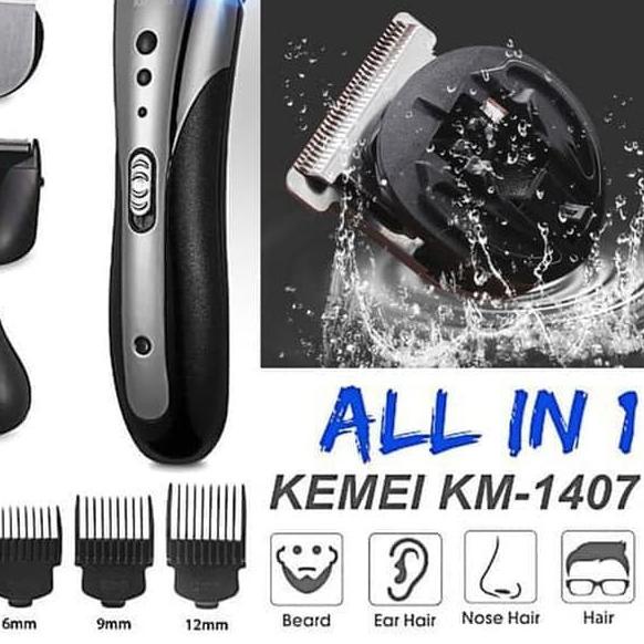 SALE✅Kemei 1407 Original 3 in 1 Alat Cukur Rambut Kumis Jengot Bulu Hidung CAS KM1407 KM-1407 ORIGIN