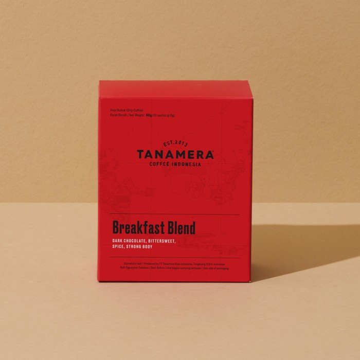 

Tanamera Coffee Drip Bag / Filter Bag: Breakfast Blend - 5 Drip Bag