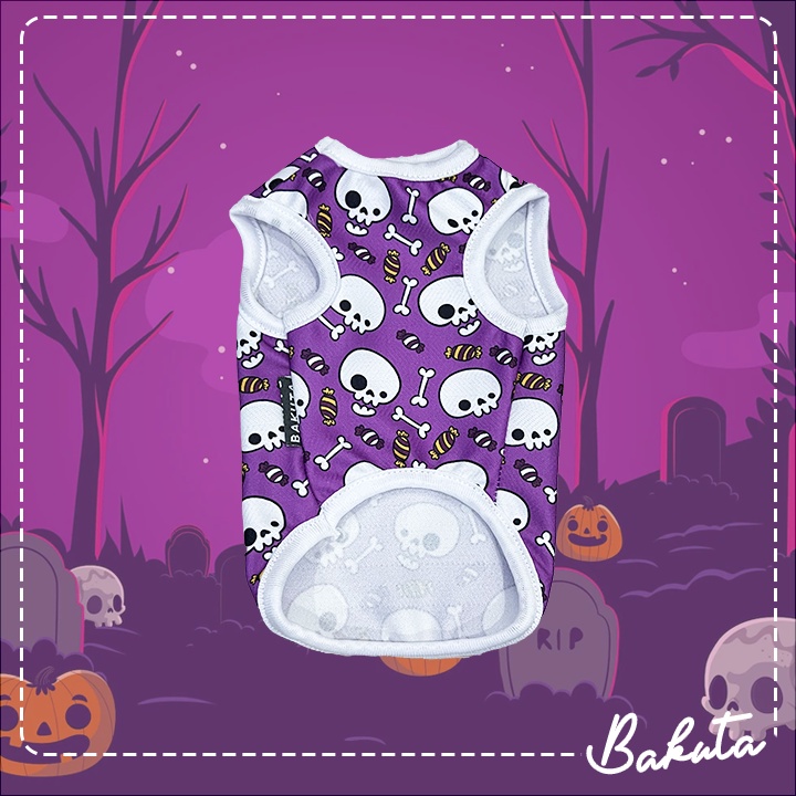 Baju Kucing Tank Edisi Halloween (Skull) Tank Lucu Untuk Kucing dan anjing / Baju Kucing Termurah Size S-XXL / Baju Kucing Tangerang