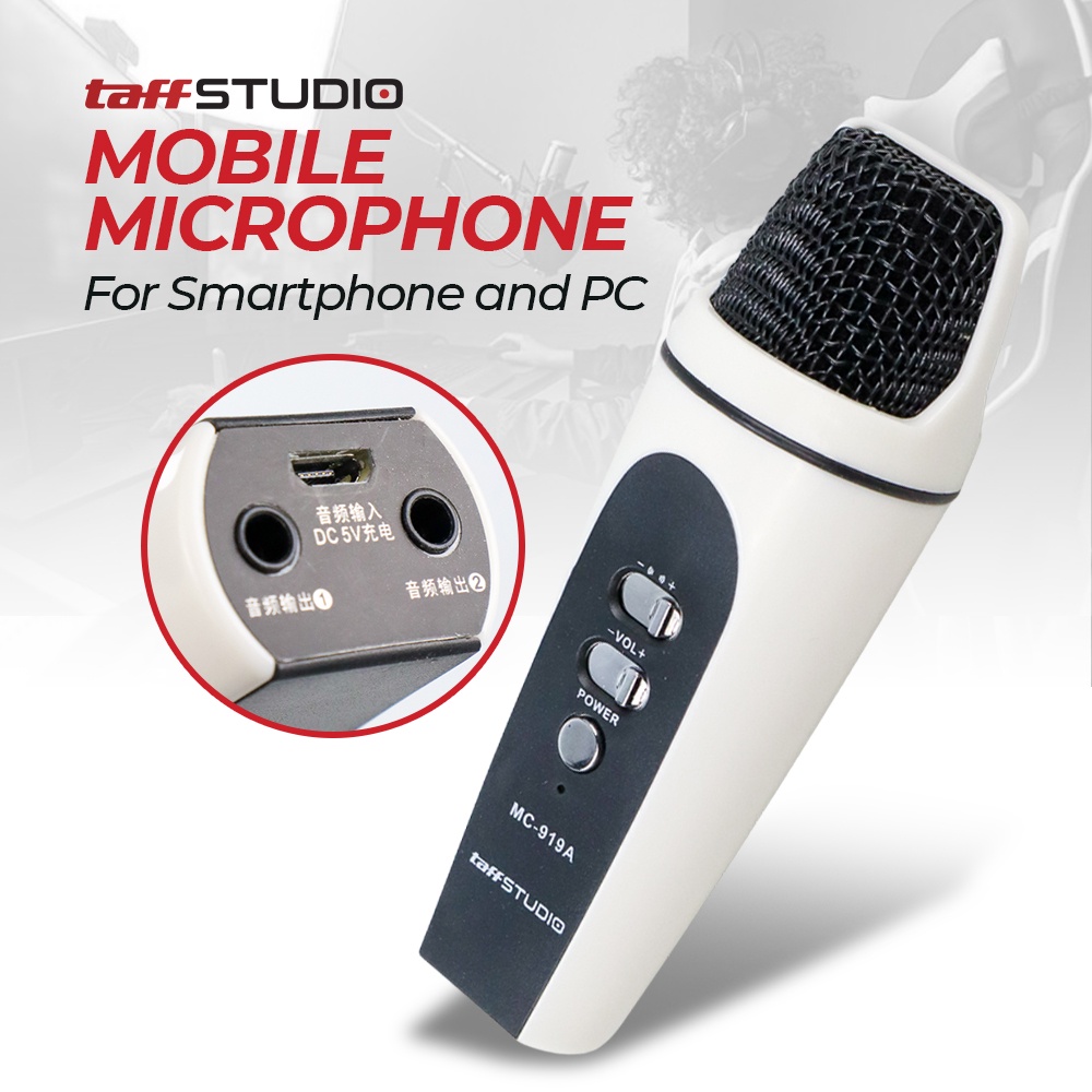 Taffware Mobile Microphone for Smartphone and PC - MC-919A - OMIPAKEC White/Black