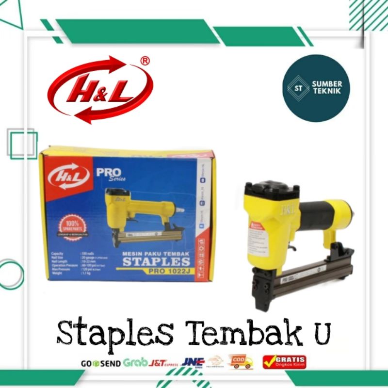 

H&L HL Pro 1022 J Mesin Paku Tembak Staples Angin U / Staples Tembak U