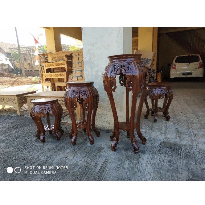 meja tamu pot cumi kayu jati