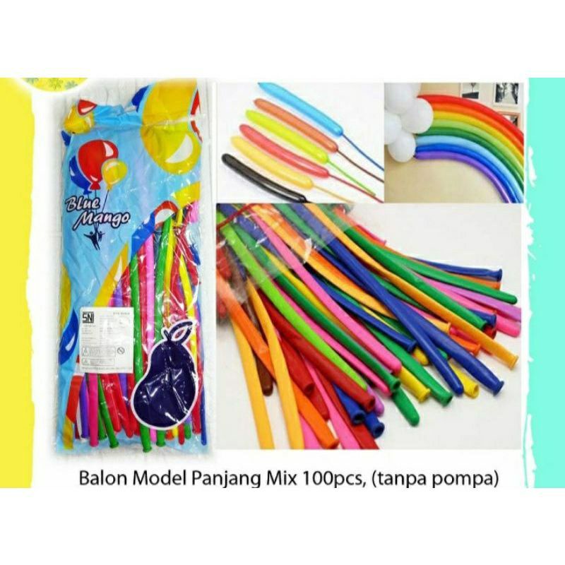 Balon Twist Isi 100 pcs/Balon Twist  Metalik 100 Pcs/Balon Cacing Panjang 100Pcs/Balon Pentil isi 10