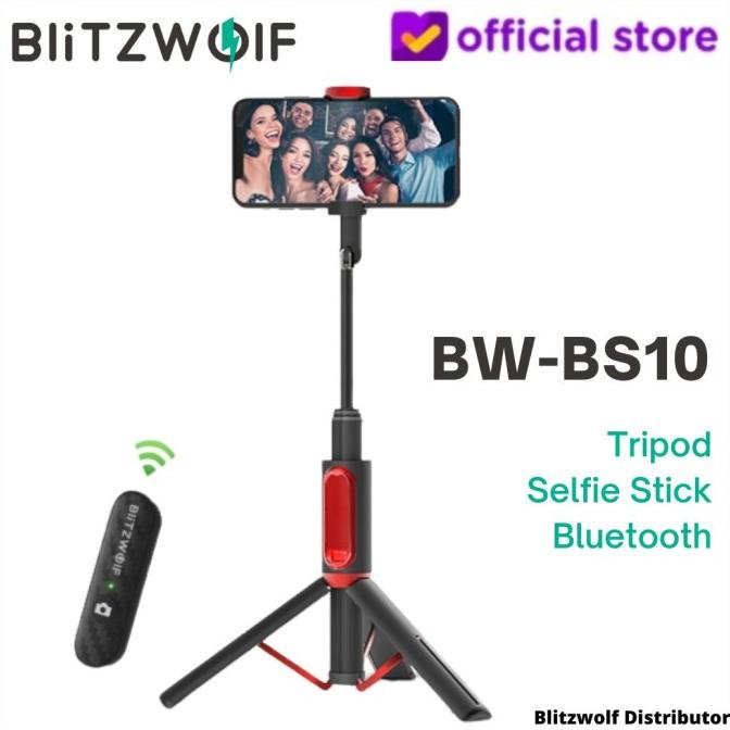 Blitzwolf BW-BS10 Tongsis Tripod Bluetooth Selfie Blitzwolf Bw-bs5 TERLARIS TERPERCAYA ORIGINAL