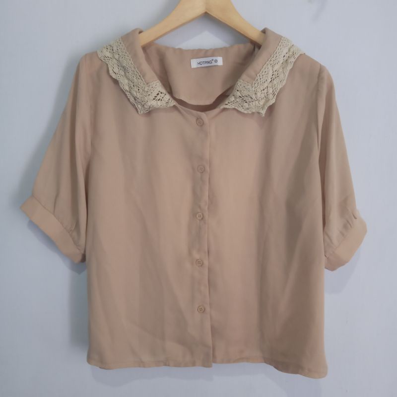 [PRELOVED] Blus sifon wanita busui LD 105 Kerah renda