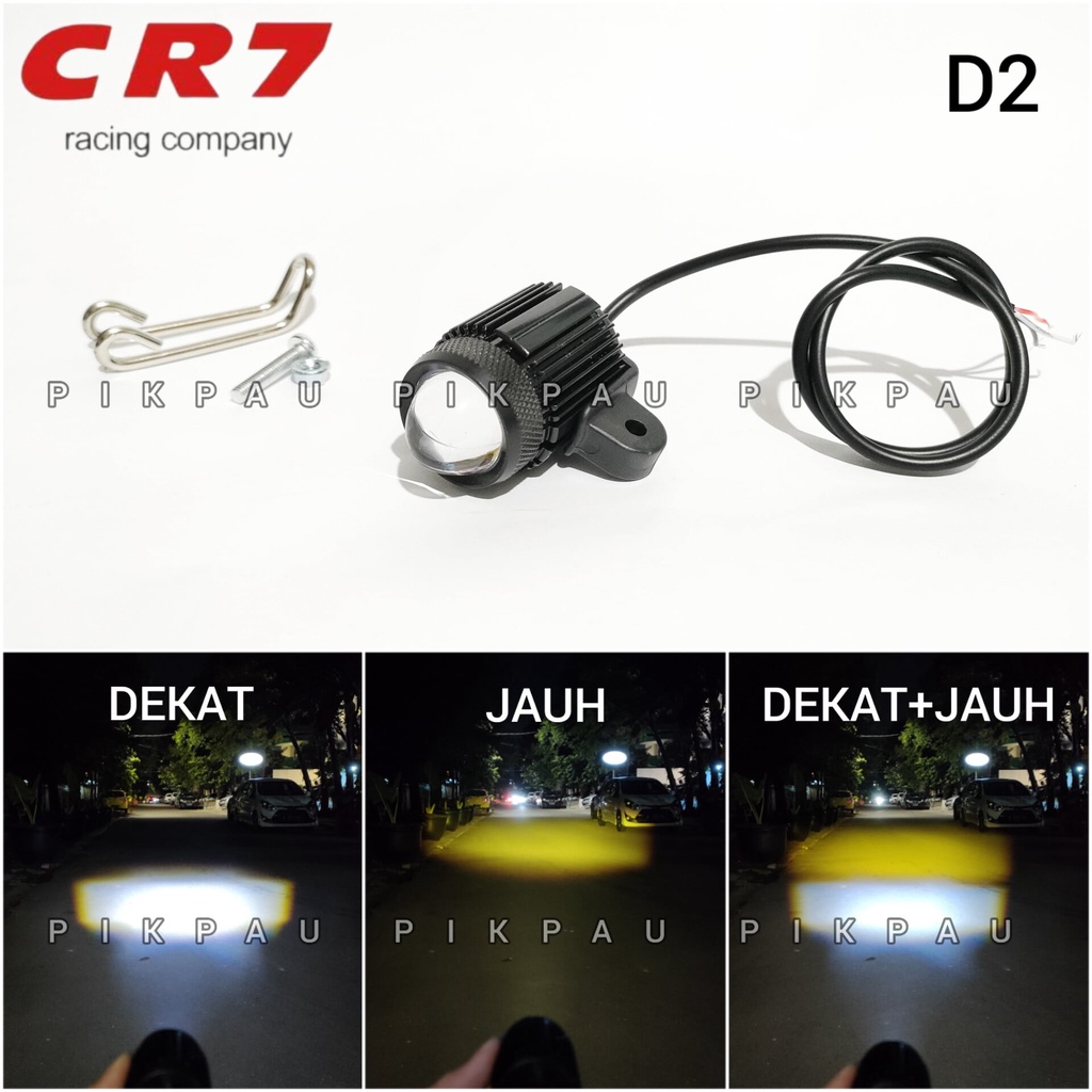 NEW CR7 Lampu Tembak Sorot Laser D2 Mini High Low