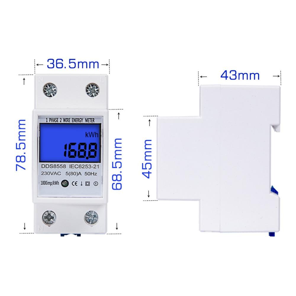 Solighter LCD AC Meter Voltmeter5 (80) A AC 230VAC 50HZ Wattmeter Energy Monitor Energi