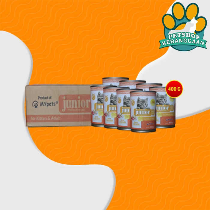 Makanan Basah Kucing Junior Wet Food Kaleng 400 Gram Dus isi 24 Pcs