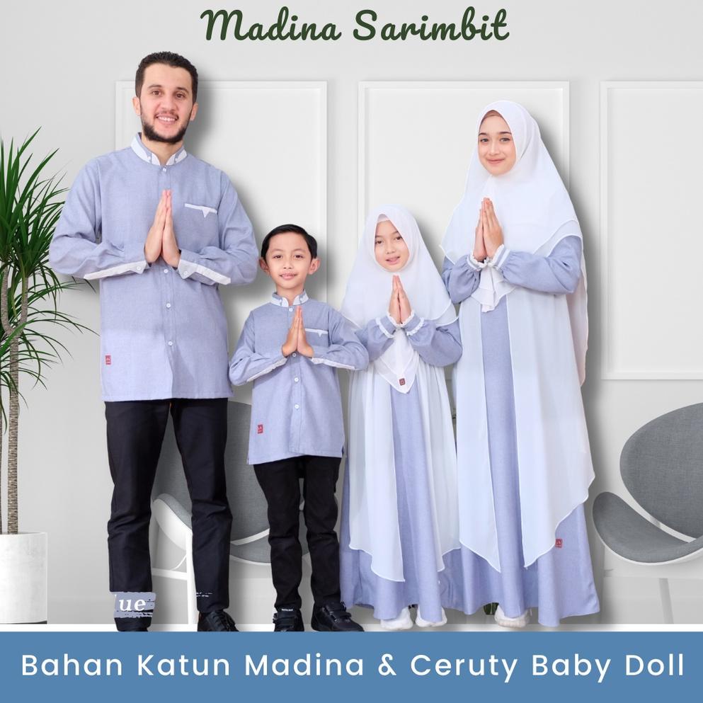 Star 4.4 Sarimbit Keluarga Muslim Baju Lebaran Keluarga Baju Couple Keluarga Lebaran Gamis Wanita Warna Sky Blue Biru