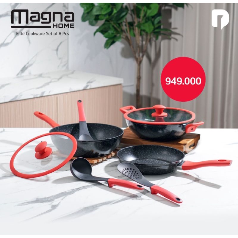 Panci set marble anti lengket magna home elite cookware