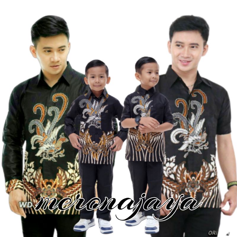 Kemeja Batik Anak Laki-laki Lengan Panjang Couple Batik Ayah Dan Anak Cowok