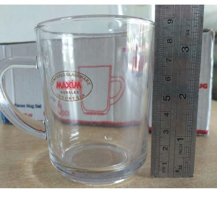 Terjamin 6 pcs Mug Maxim Duralex Tempered Glass / Gelas Kopi Tempered / Cangkir Kopi Maxim Duralex