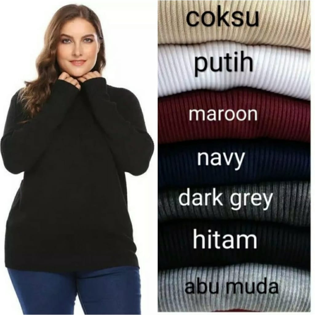 Sweater Turtleneck Wanita Kerah Tinggi
