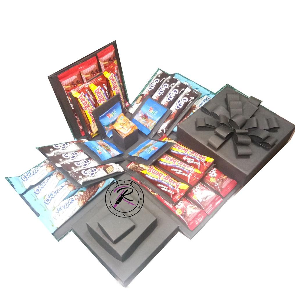 

[X(64 ») Explosion Box Snack Box Kado Unik Hampers Box Snack Box 3 Layer 1 kotak kecil 17x17cm murah