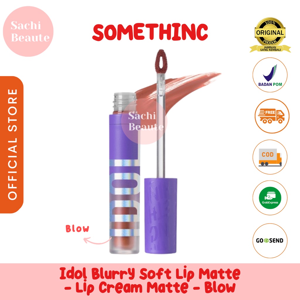 SOMETHINC Idol Blurry Soft Lip Matte - Lip Cream Matte Warna yang Tahan Lama - Blow