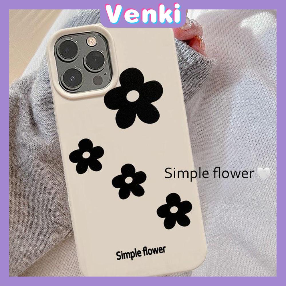 Case For iPhone 14 Pro Max Soft TPU Candy Case Black Simple Flowers Glossy Khaki Back Cover Camera Protection Shockproof For iPhone 13 12 11 Plus Pro Max 7 Plus X XR