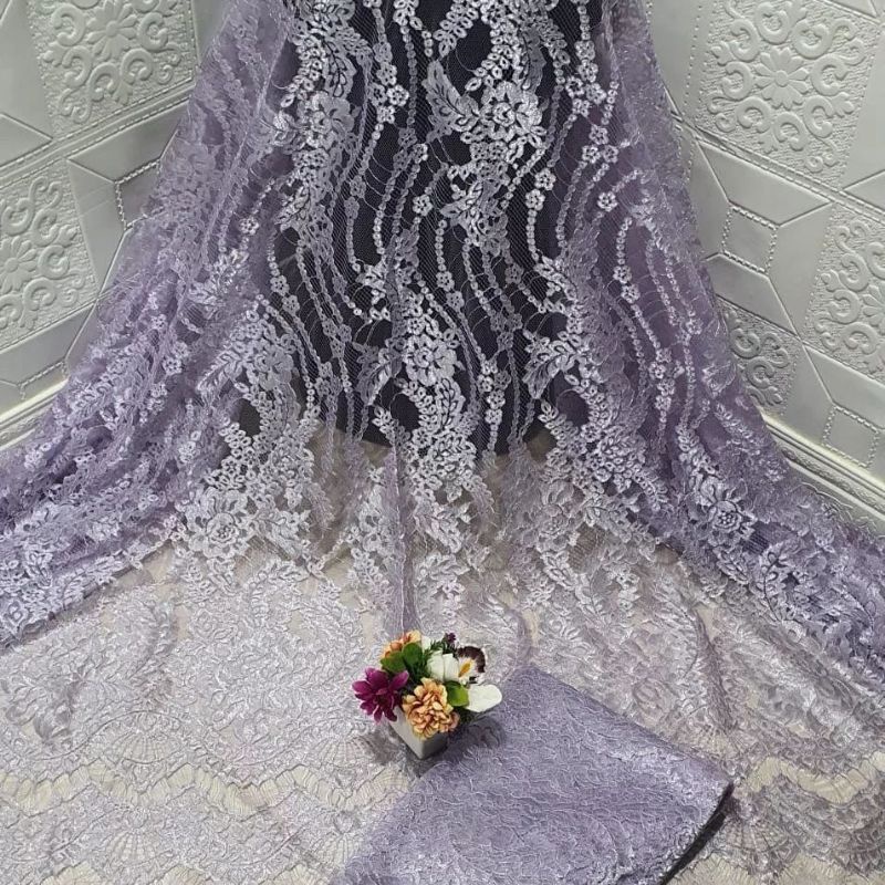 kain kebaya, kain brokat metalik ukuran 2 baju