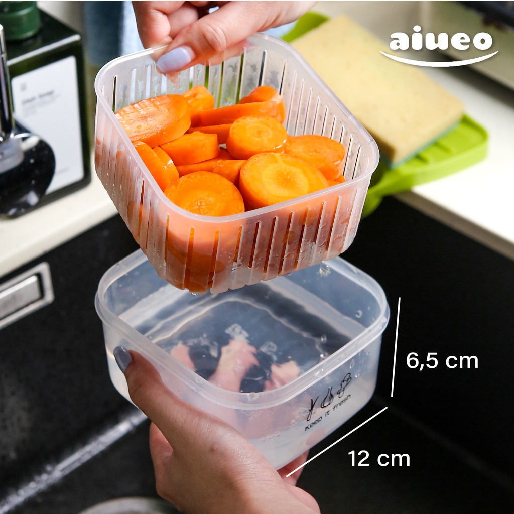 Kotak Penyimpanan Dapur Makanan Plastik Buah Sayur Kulkas