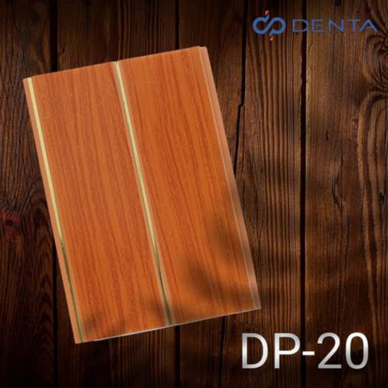 Plafon PVC Kayu Coklat Muda Nat Gold Denta DP-20