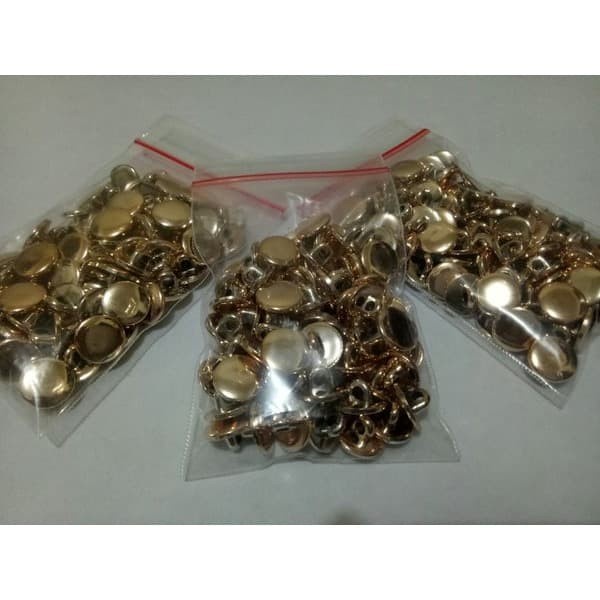 Kancing Baju Jamur Emas Polos - Kancing Emas 18mm-21 mm-25 mm isi 100pcs