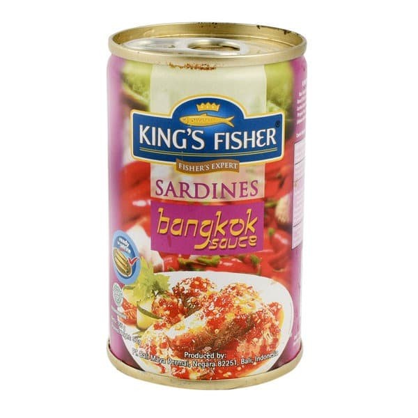 

Paket 6 Pcs King'S Fisher Sarden Mini Rasa Saus Bangkok Makanan Kaleng Tx00B3