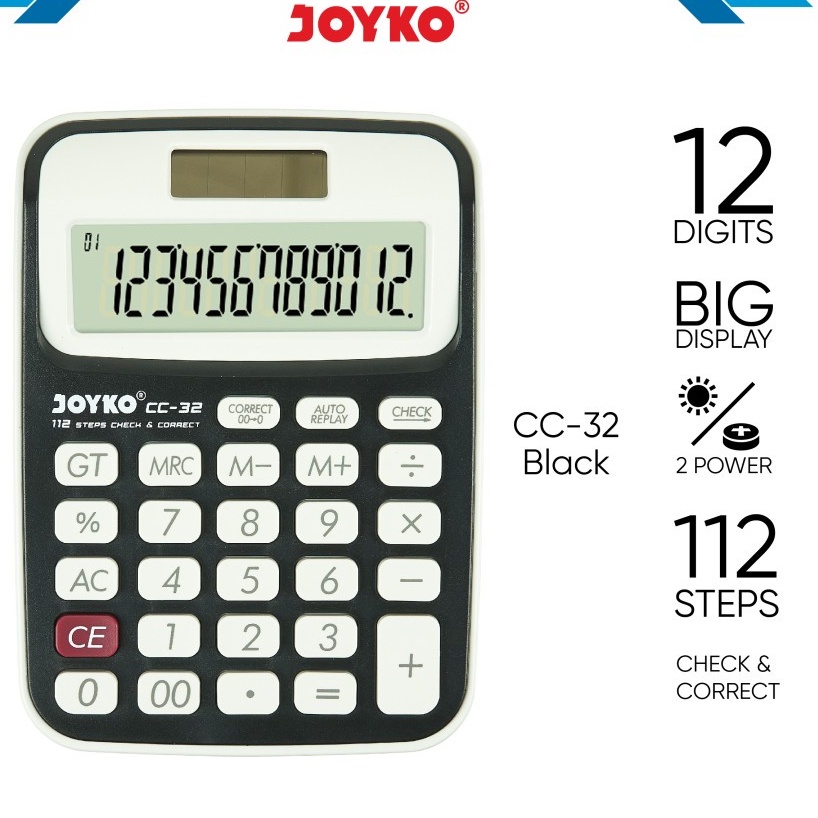 

[1 pcs]Calculator Kalkulator Joyko CC-32 12 Digit Check Correct