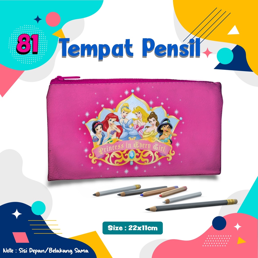 

Tempat Pensil PRINCESS Kode.81 Pencil Case Dompet Pouch Kostak Kotak Custom nama dan foto