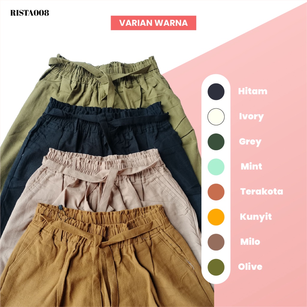 Highwaist Pants Kulot Linen Angel Celana Panjang Wanita Kekinian Outfit Kekinian Terbaru