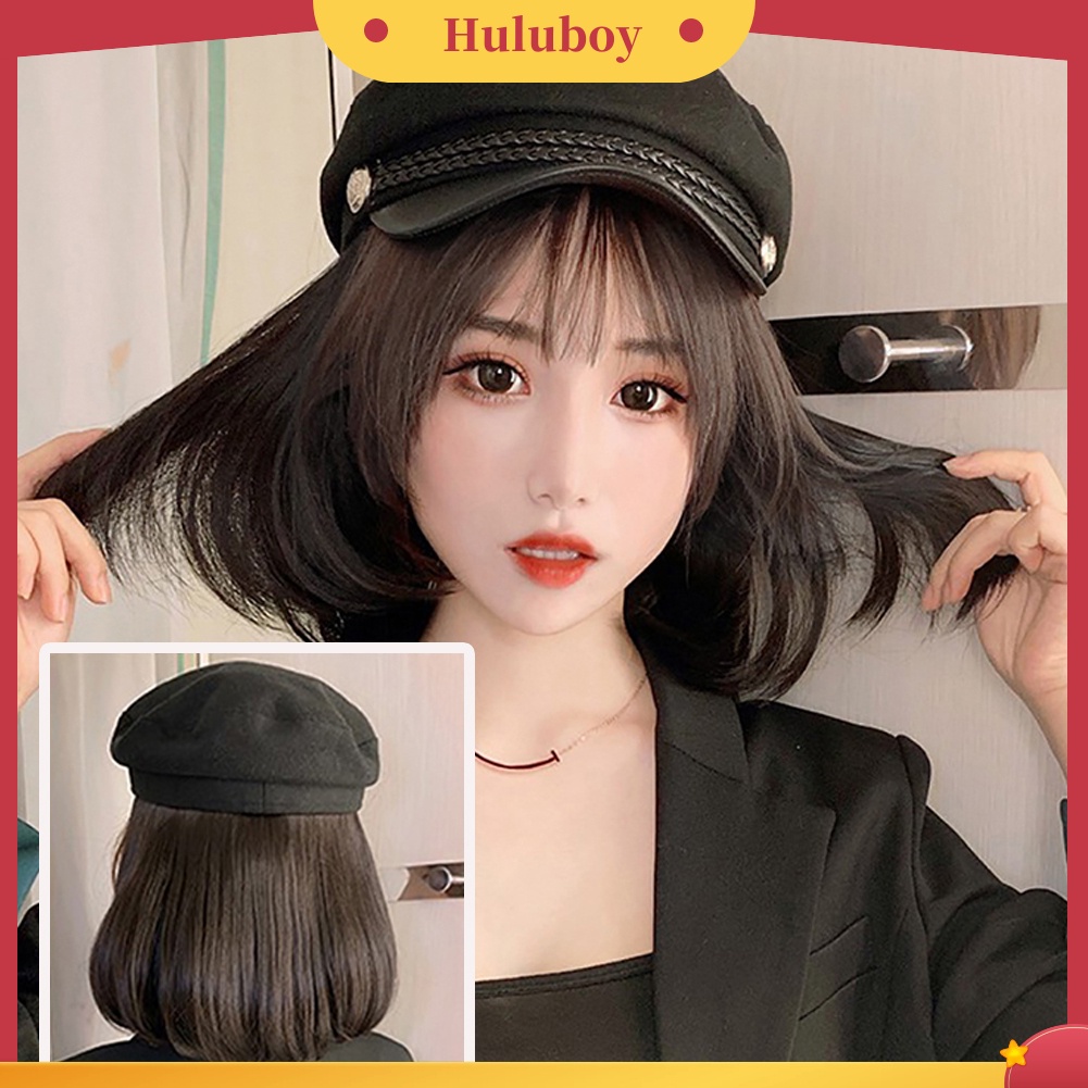 Wig Rambut Ekstensi Model Bob Pendek Lurus Untuk Wanita