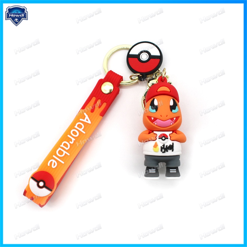 Gantungan Kunci Pokemon Lucu Pikachu Anime Angka Tas Liontin Resin Fighting Pikachu Keyring Colorful Mobil Anime Key Chains