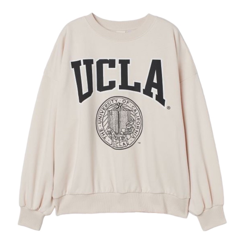 ( 8.8 ) Crewneck Sweatshirt H&amp;M Unisex Sablon Ucla,  Flecee Katun Lembut Tebal, Free Papperbag