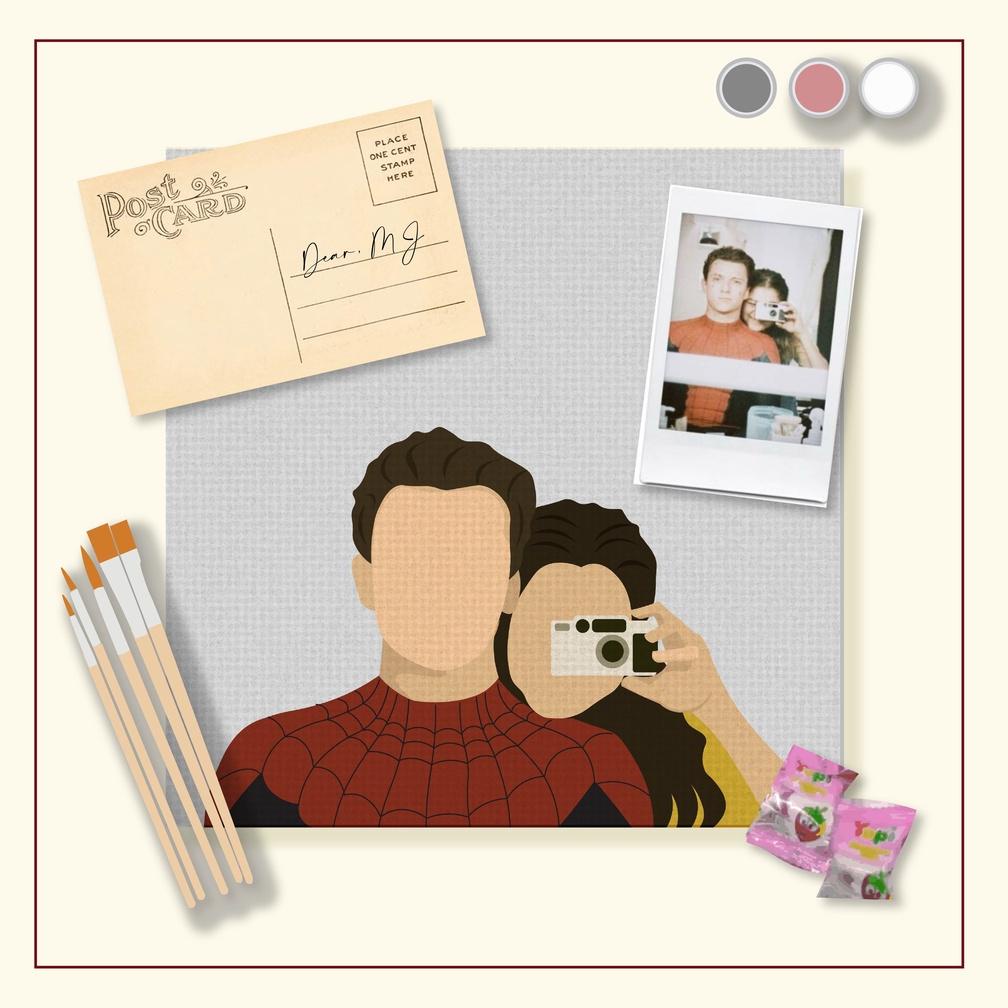 

COUPLE CUSTOM PAINT BY NUMBER KIT - SPECIAL FREE P0LAROID GREETING CARD TERLARISS...,,,,,
