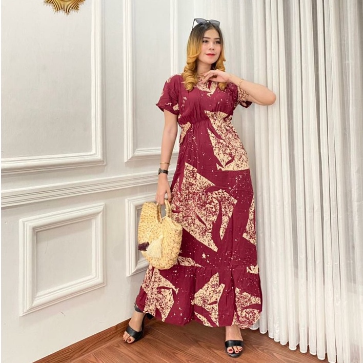 Samisha Dress Rayon Wanita Kekinian Semata Kaki