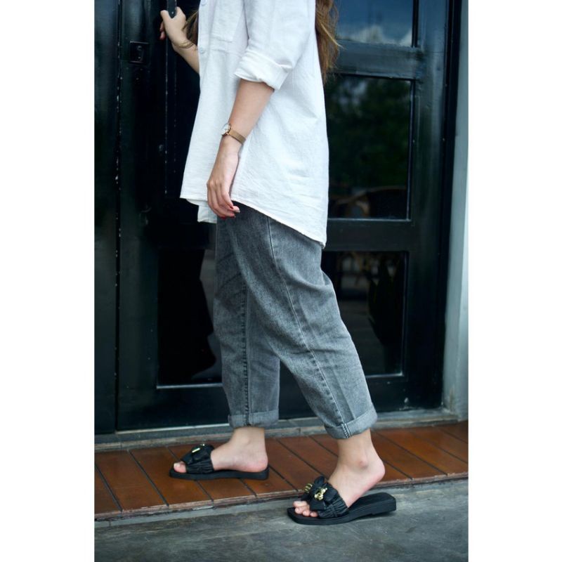 Sandal selop teplek wanita model pita beruang jelly import BALANCE268-X17