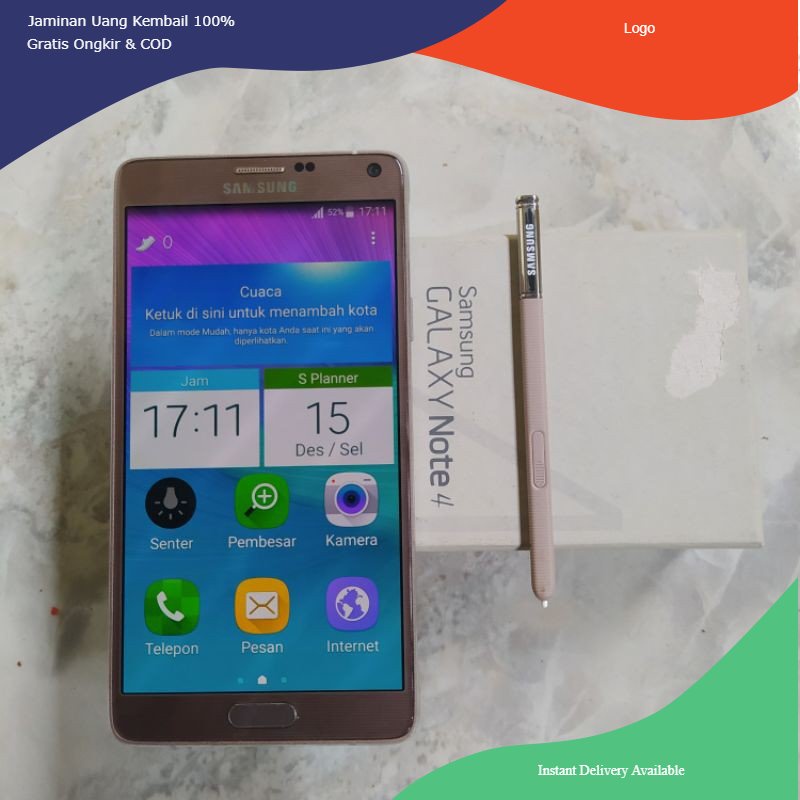 hp secon hp murah kualitas terpercaya Samsung Galaxy Note 4 Ram 3/32 GB Second Murah Terlaris di jam