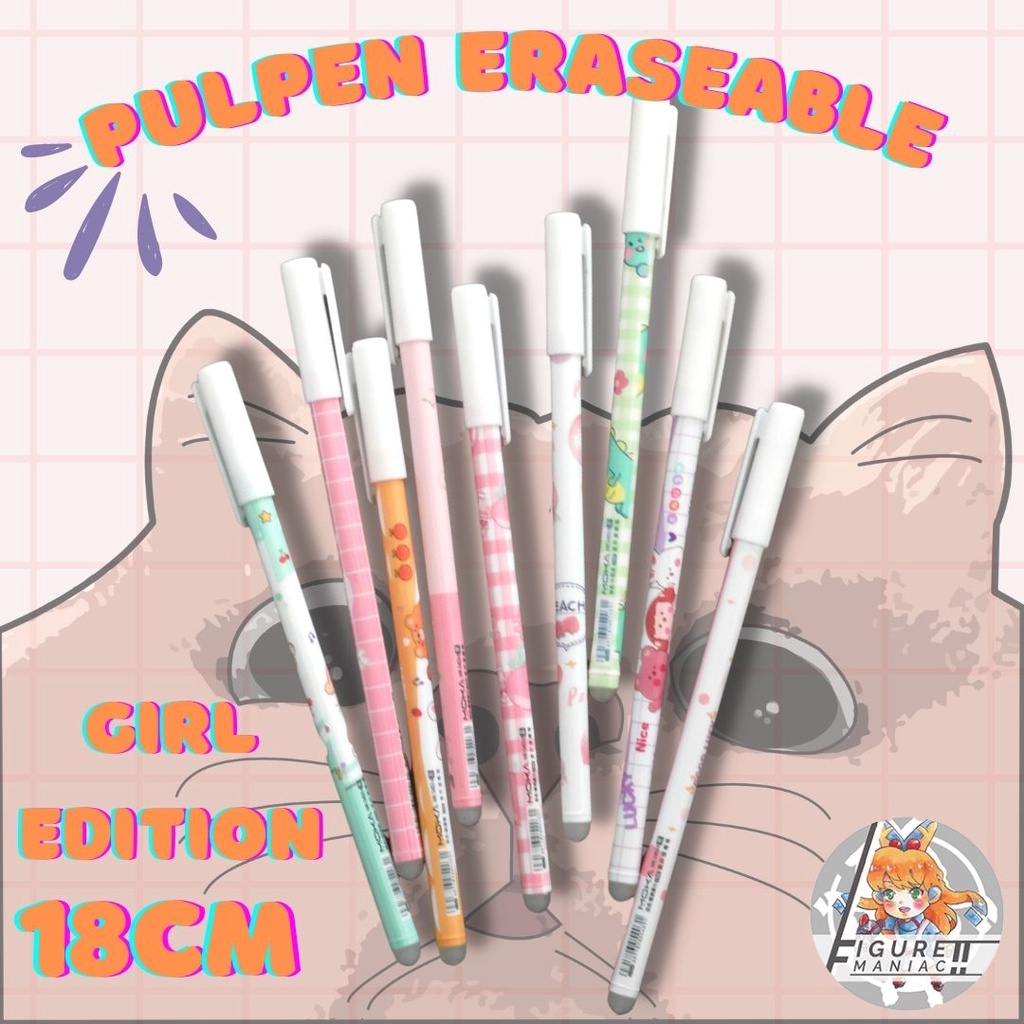 Erasable Pen - Pulpen Bisa di Hapus Aesthetic Girl &amp; Boy Edition Premium Import