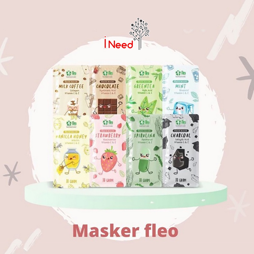 (INEED) [BPOM] MASKER ORGANIK FLEO 10GR / FACE MASK PREMIUM BY FLEO / MASKER FLEO WITH VIT C DAN E