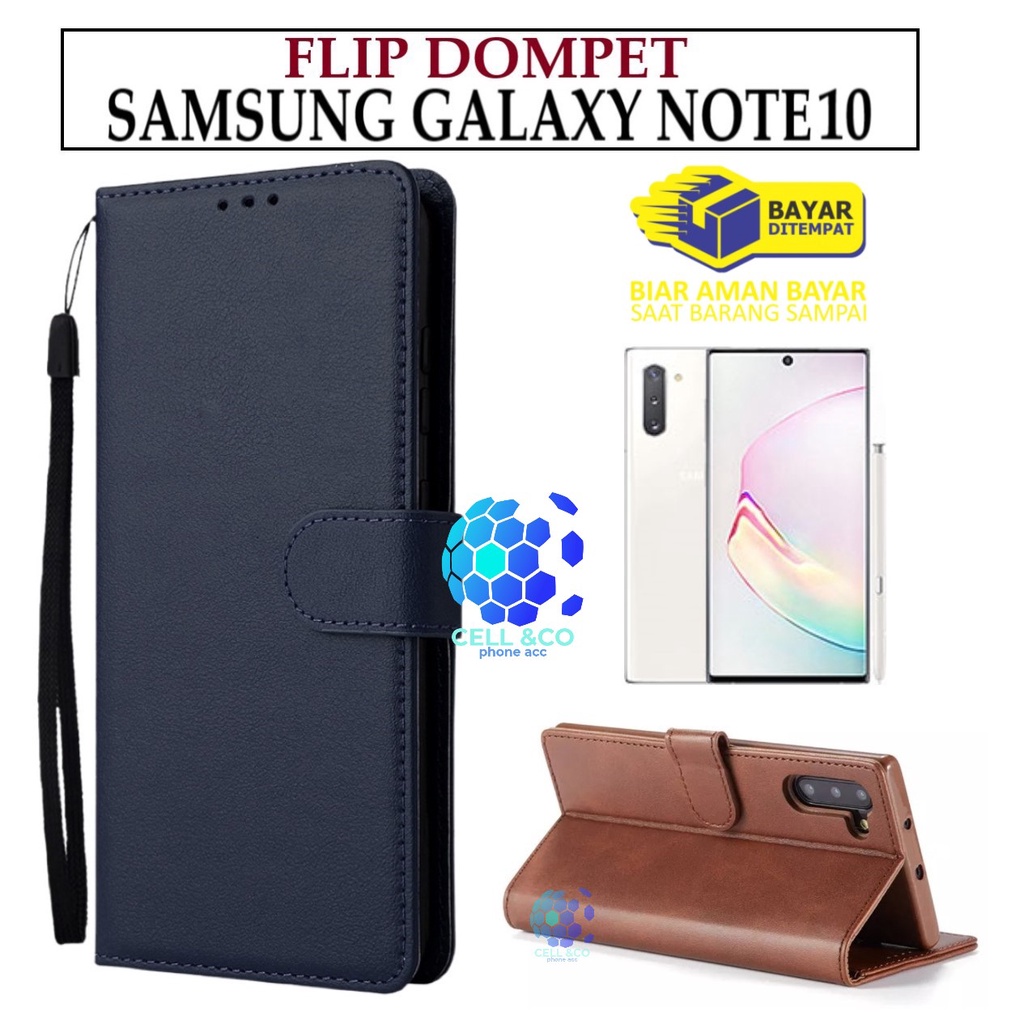 FLIP COVER SAMSUNG GALAXY NOTE 10 LEATHER WALLET PREMIUM FLIP CASE BUKA TUTUP KESING HP CASING FLIP CASE WALLET SAMSUNG GALAXY NOTE 10