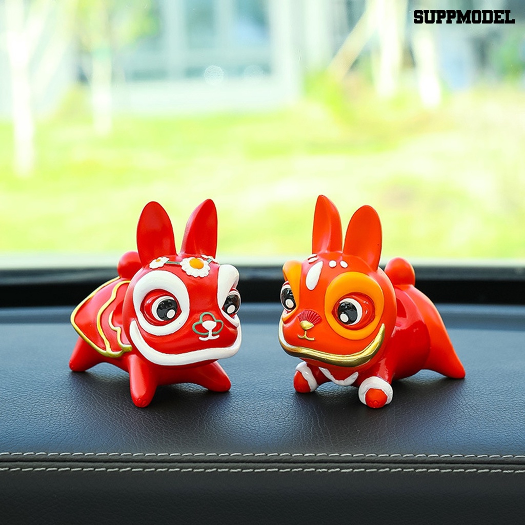 [Auto] Ornamen Kelinci Gaya Cina Menggemaskan Tahun Baru Maskot Bunny Patung Dashboard Boneka Dekorasi Rumah