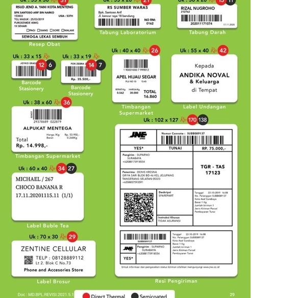 

Recommended Direct Thermal Sticker 40 x 30 BLUEPRINT Label Stiker 40x30 mm 1 Roll!!