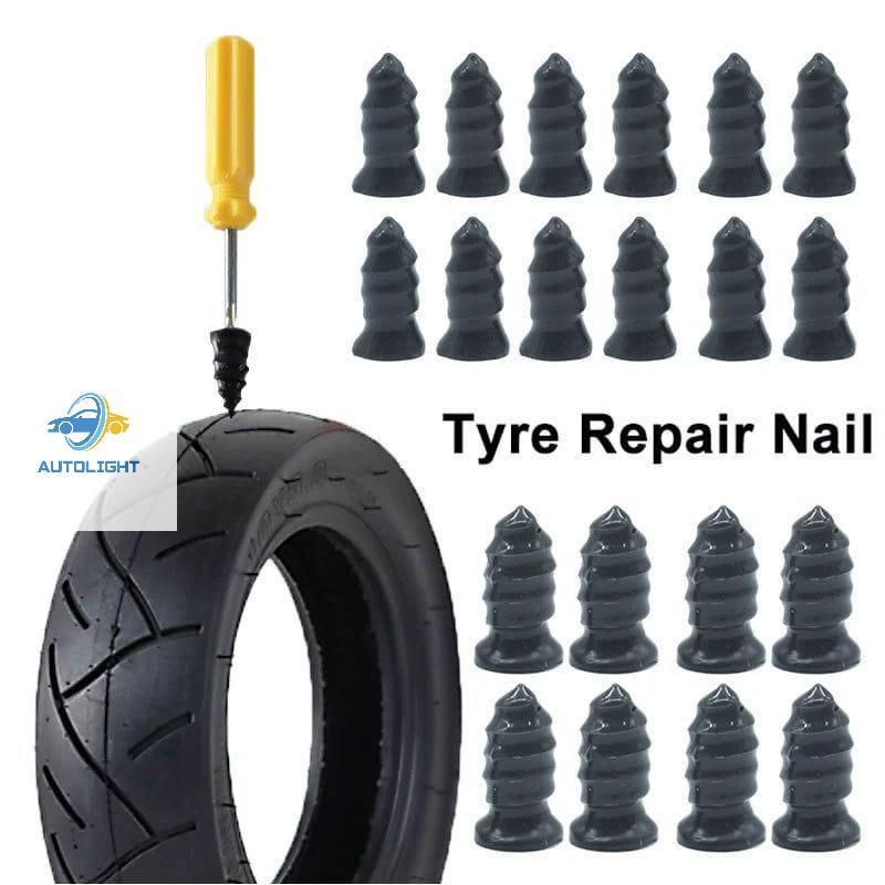 Skrup Paku Tambal Ban Tubles Vacuum Tyre Repair Nail Tire Isi 10pcs