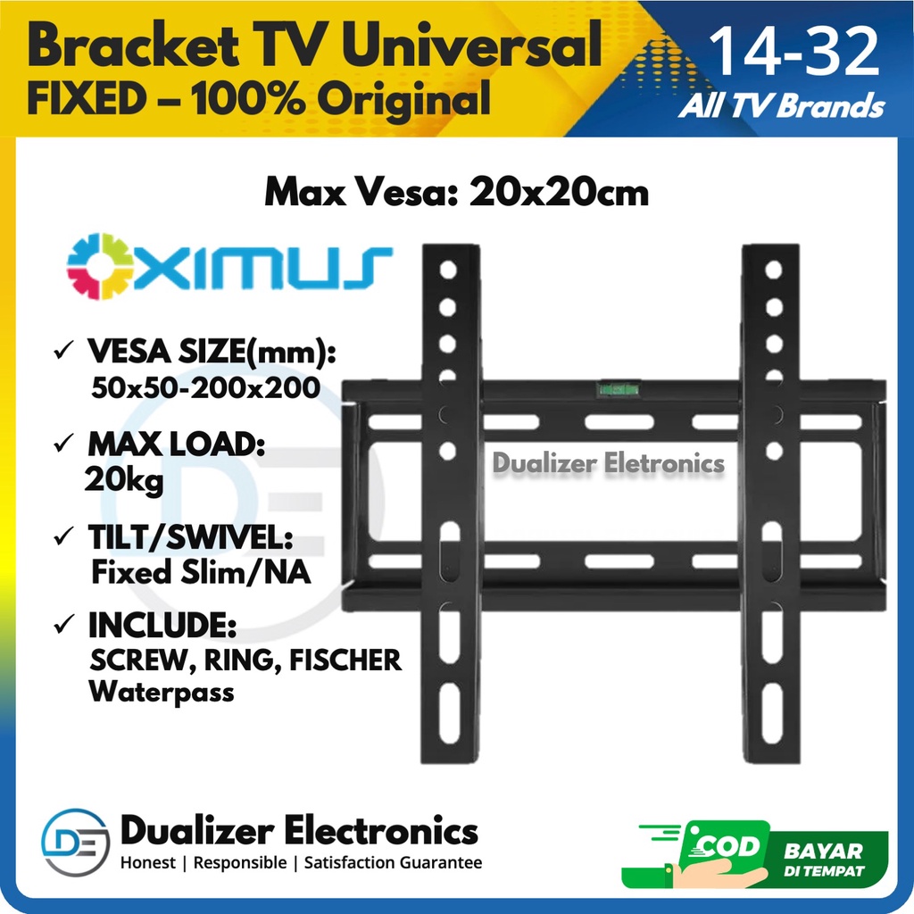 Bracket TV LED 14-32 Inch Fixed Slim - Waterpass