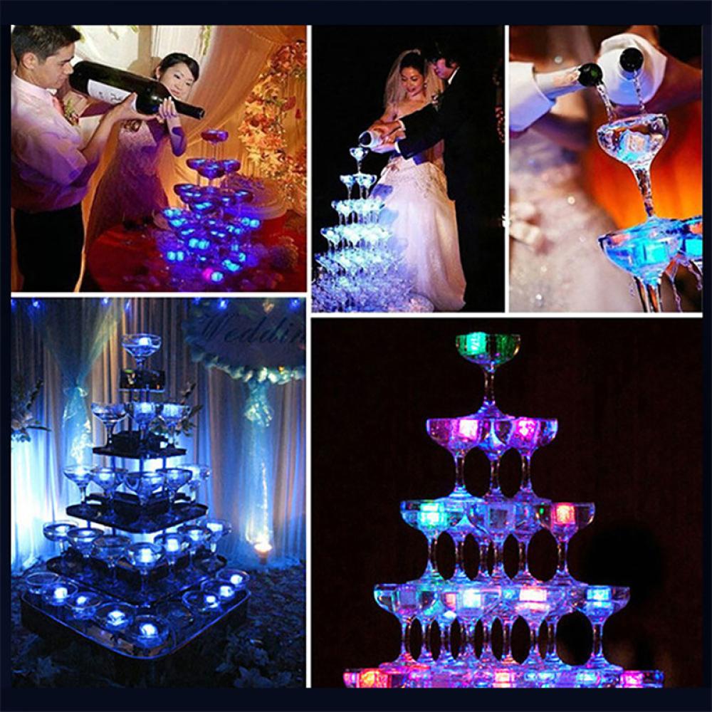 Timekey Multi Color Luminous LED Es Batu Glowing Party Bar Flash Neon Cup Dekorasi Natal Decor Lampu Induksi D4N1