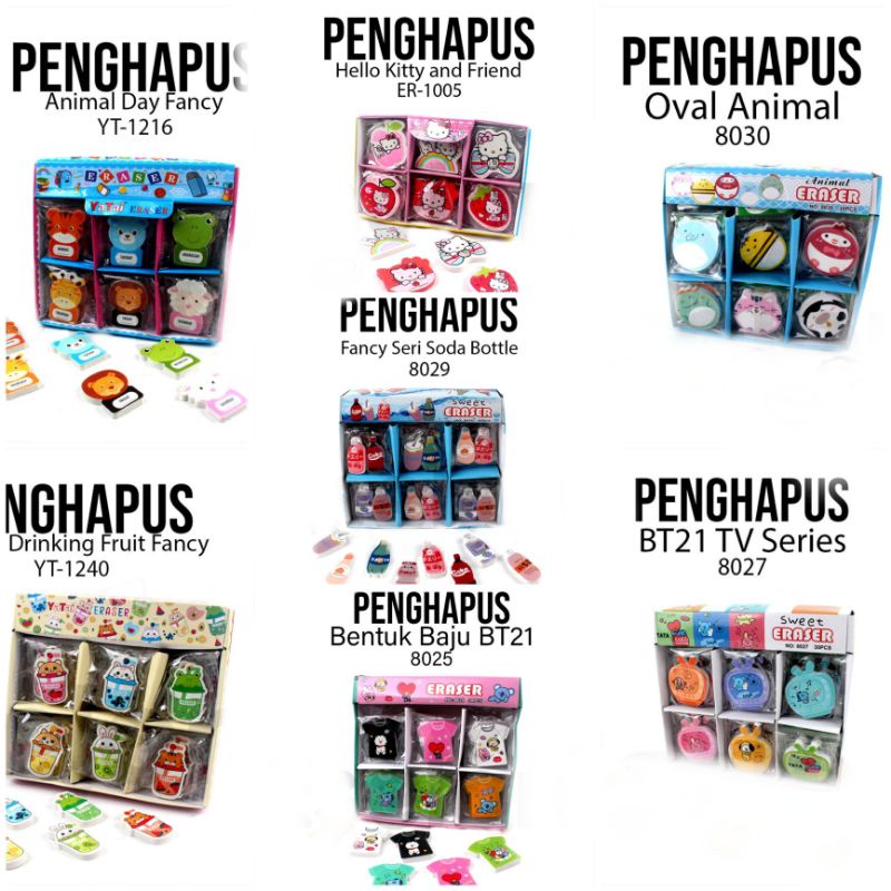 

Penghapus Bentuk Lucu Murah / 1 Pcs Penghapus Fancy Bermacam Bentuk