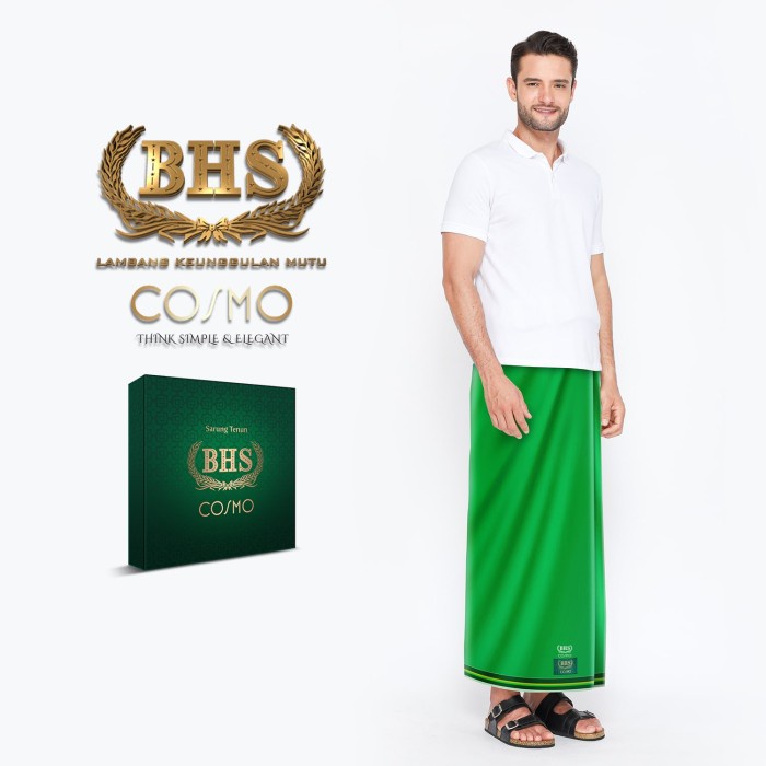 Sarung BHS Cosmo Warna Polos Hijau 01