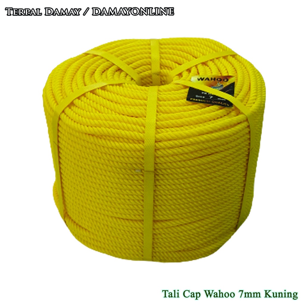 

Tali Tambang PE Cap Wahoo 7mm Kuning / Rol ( Harga Per Rol )